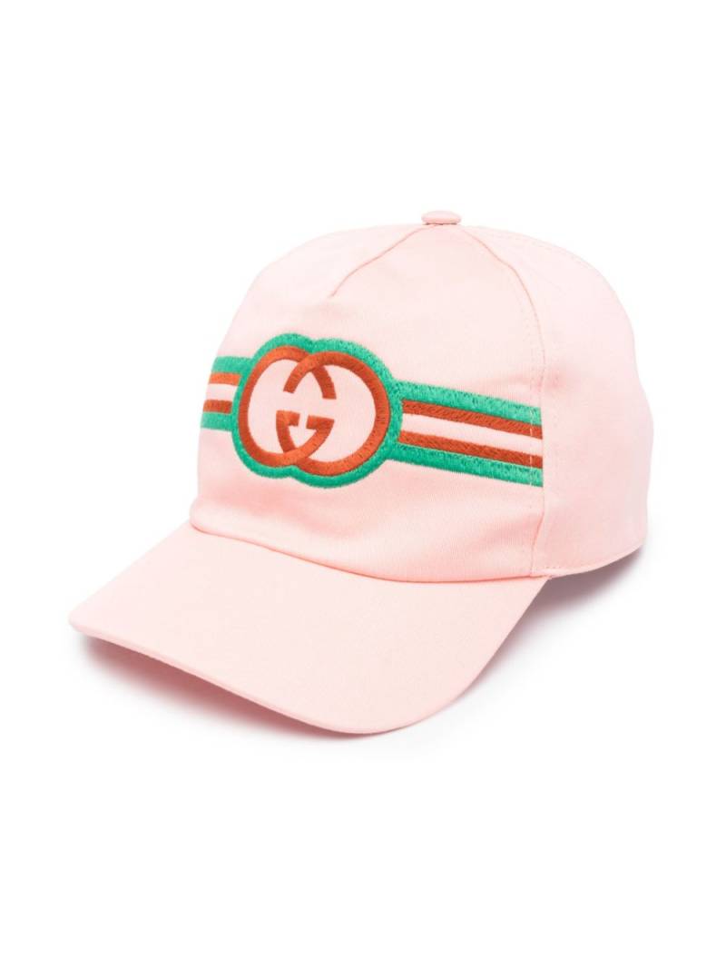 Gucci Kids logo-embroidered cotton baseball cap - Pink von Gucci Kids