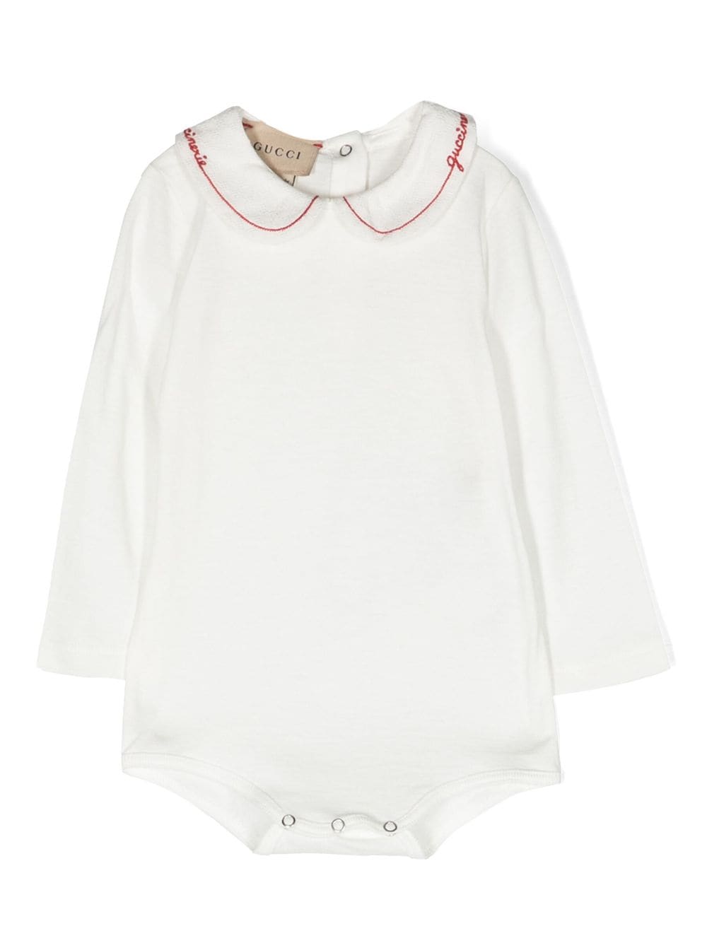 Gucci Kids logo-embroidered cotton bodysuit - White von Gucci Kids