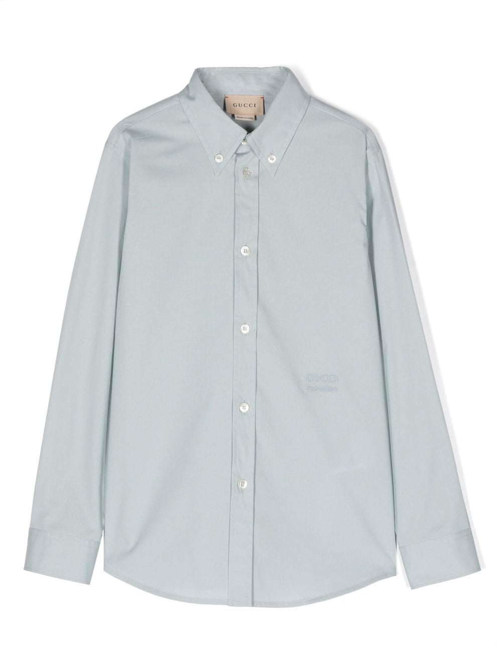 Gucci Kids logo-embroidered cotton shirt - Blue von Gucci Kids