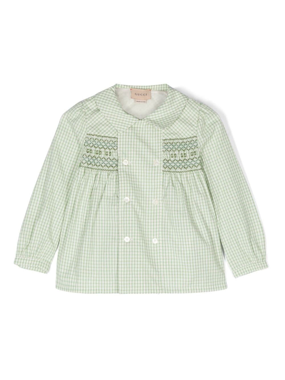 Gucci Kids logo-embroidered gingham jacket - Green von Gucci Kids