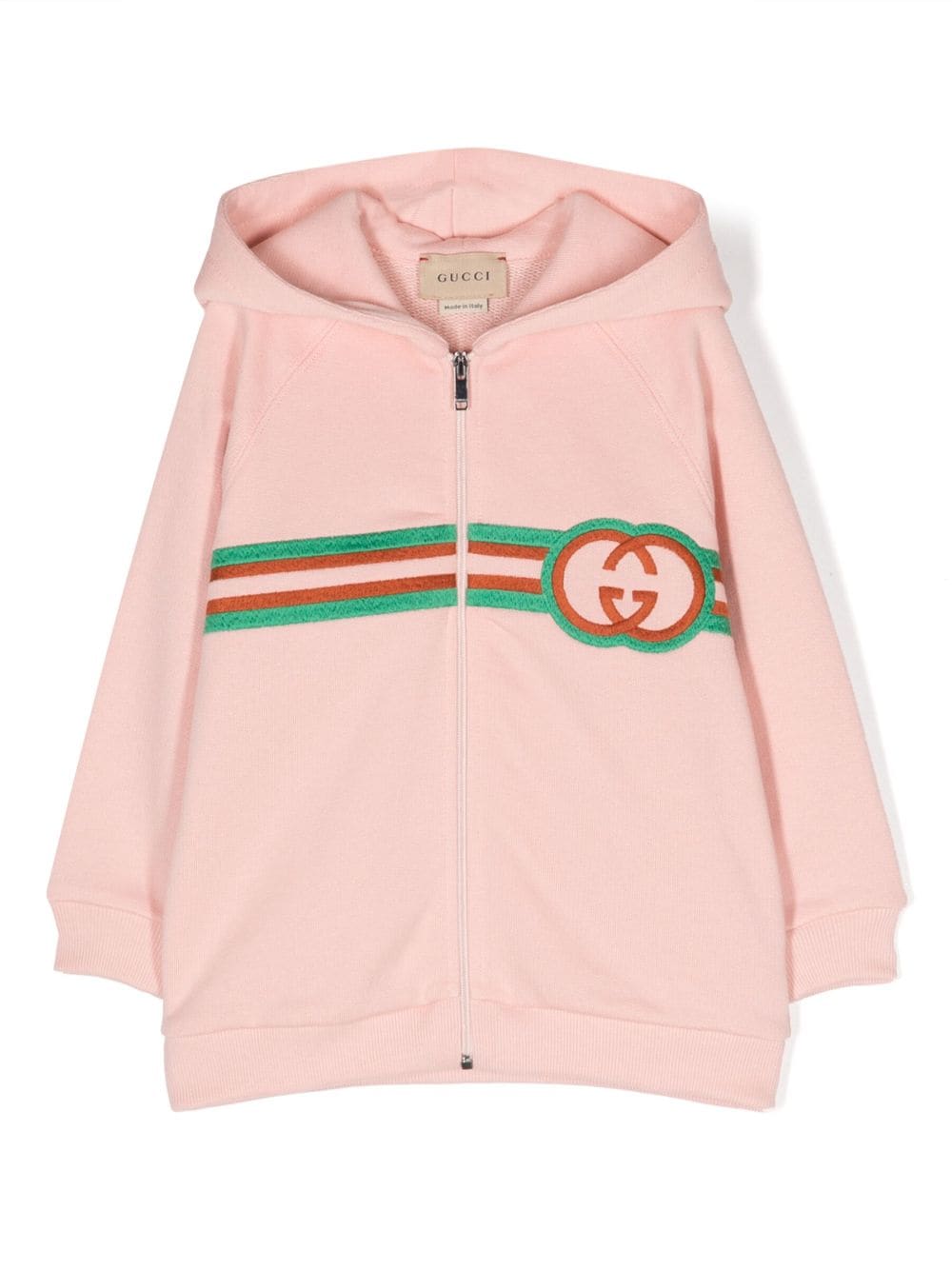 Gucci Kids logo-embroidered zipped hoodie - Pink von Gucci Kids