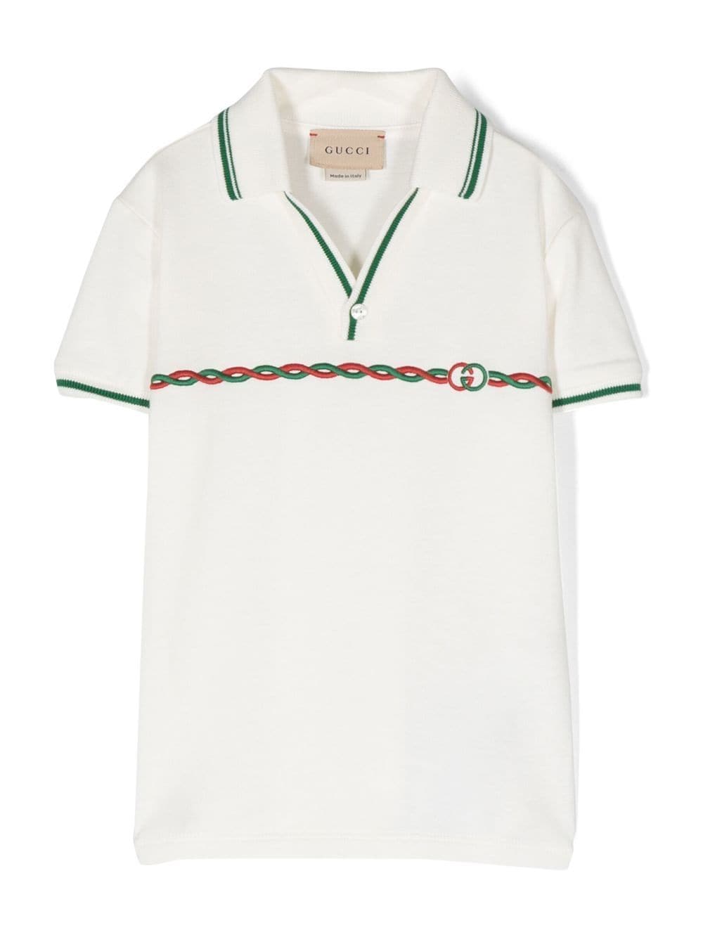 Gucci Kids logo embroidery polo shirt - Neutrals von Gucci Kids