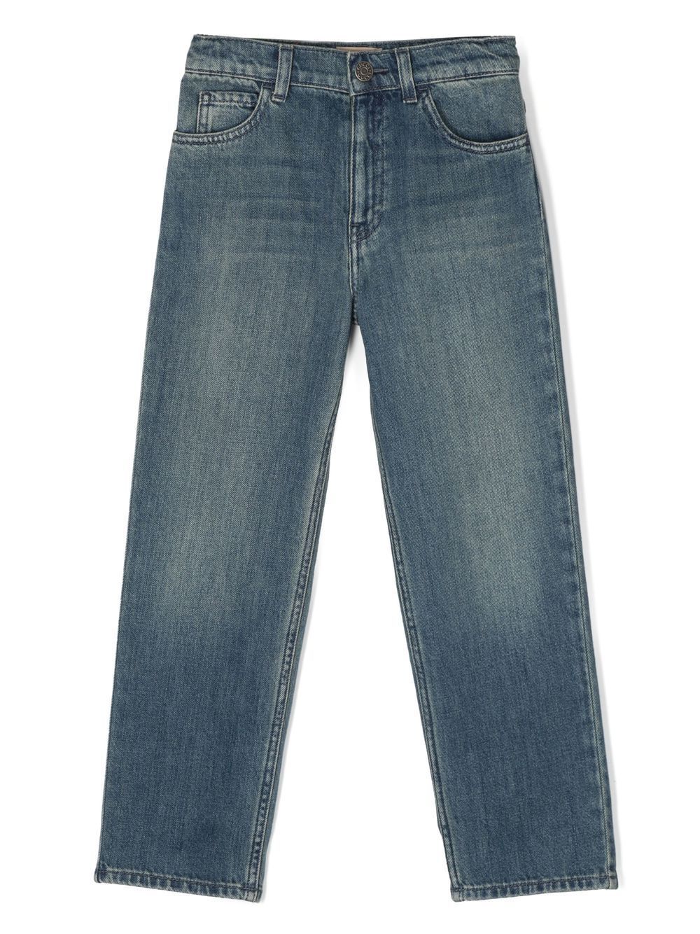 Gucci Kids logo-patch denim jeans - Blue von Gucci Kids