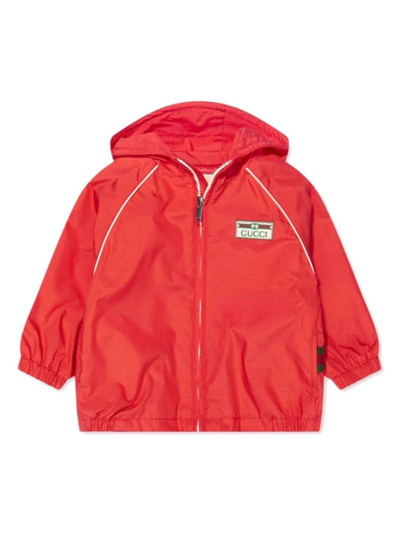 Gucci Kids logo-patch nylon jacket - Red von Gucci Kids