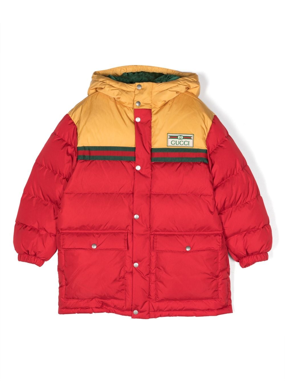 Gucci Kids logo-patch padded coat - Red von Gucci Kids