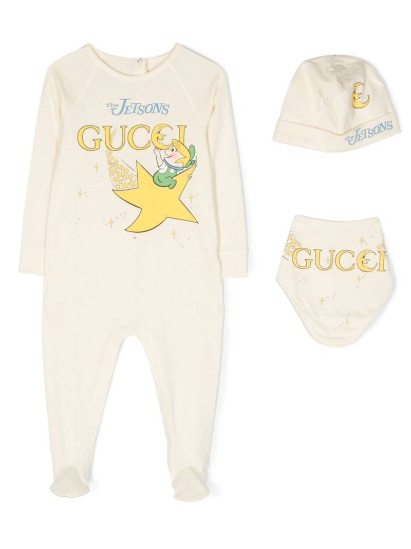 Gucci Kids logo-print babygrow (set of three) - Neutrals von Gucci Kids