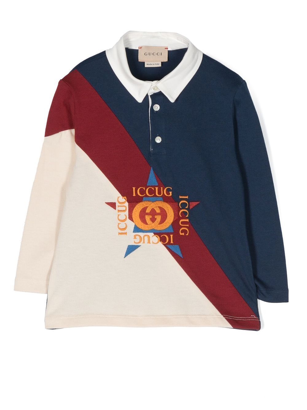 Gucci Kids logo-print button-front rugby shirt - Blue von Gucci Kids