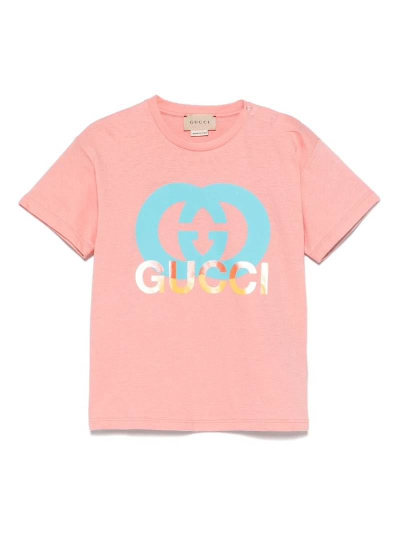 Gucci Kids logo-print cotton T-shirt - Pink von Gucci Kids