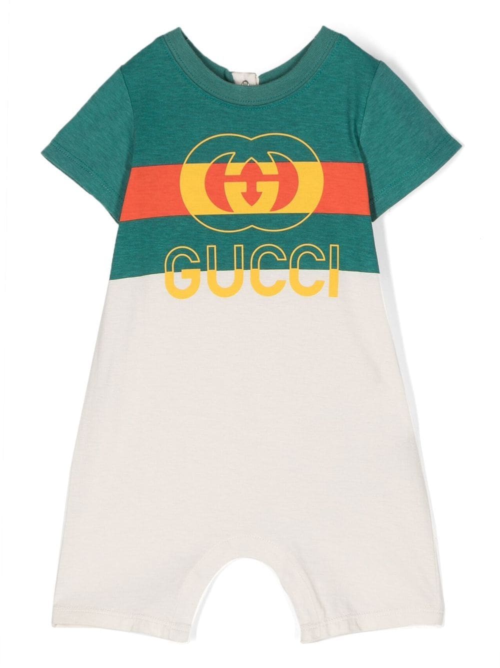 Gucci Kids logo-print detail romper - Neutrals von Gucci Kids