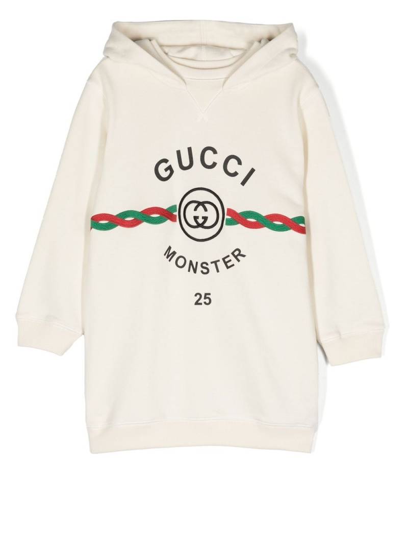 Gucci Kids logo-print hooded jumper dress - White von Gucci Kids