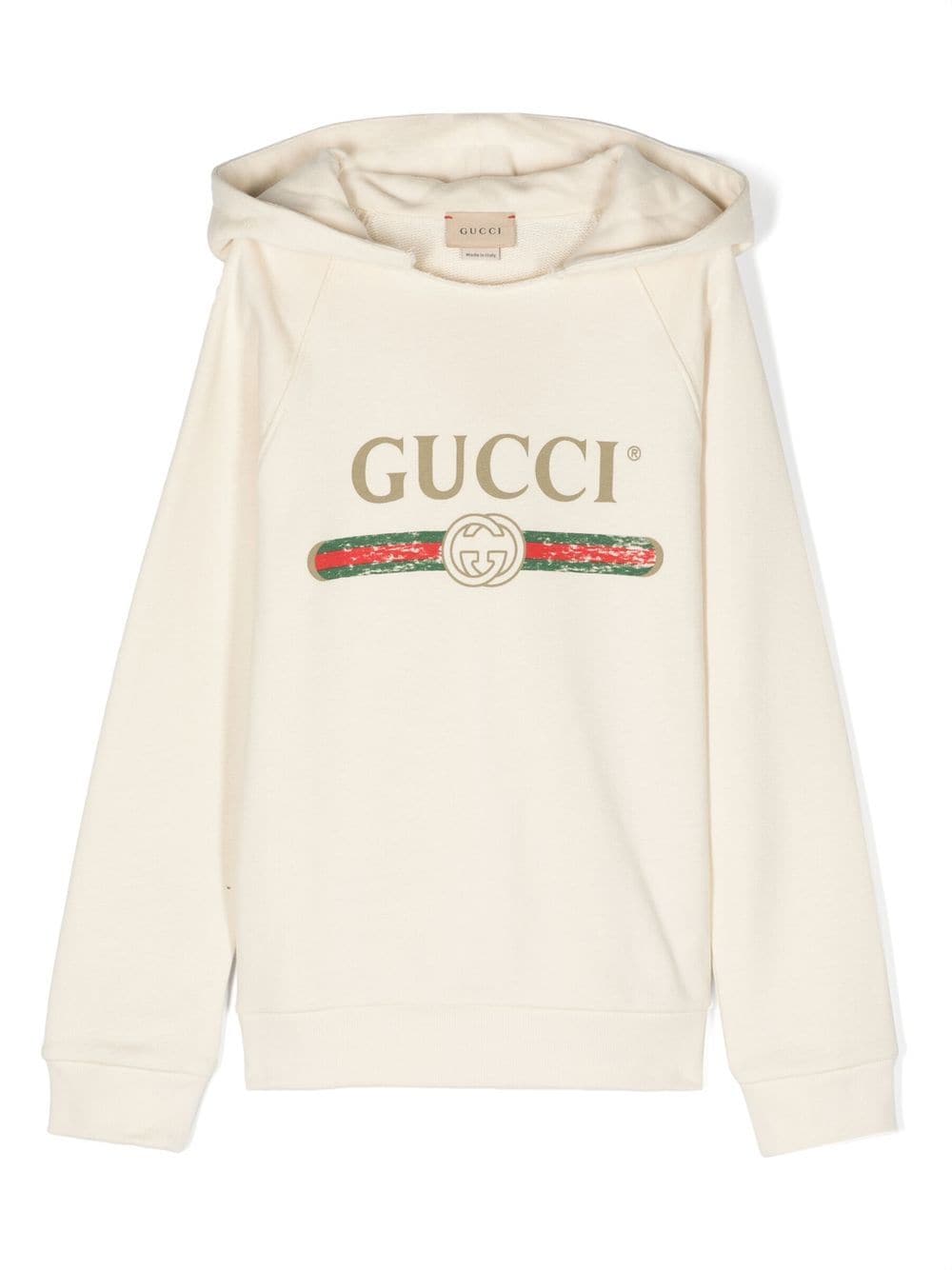 Gucci Kids logo-print hoodie - Neutrals von Gucci Kids