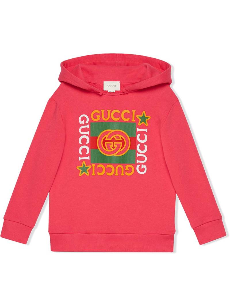 Gucci Kids logo print hoodie - Pink von Gucci Kids