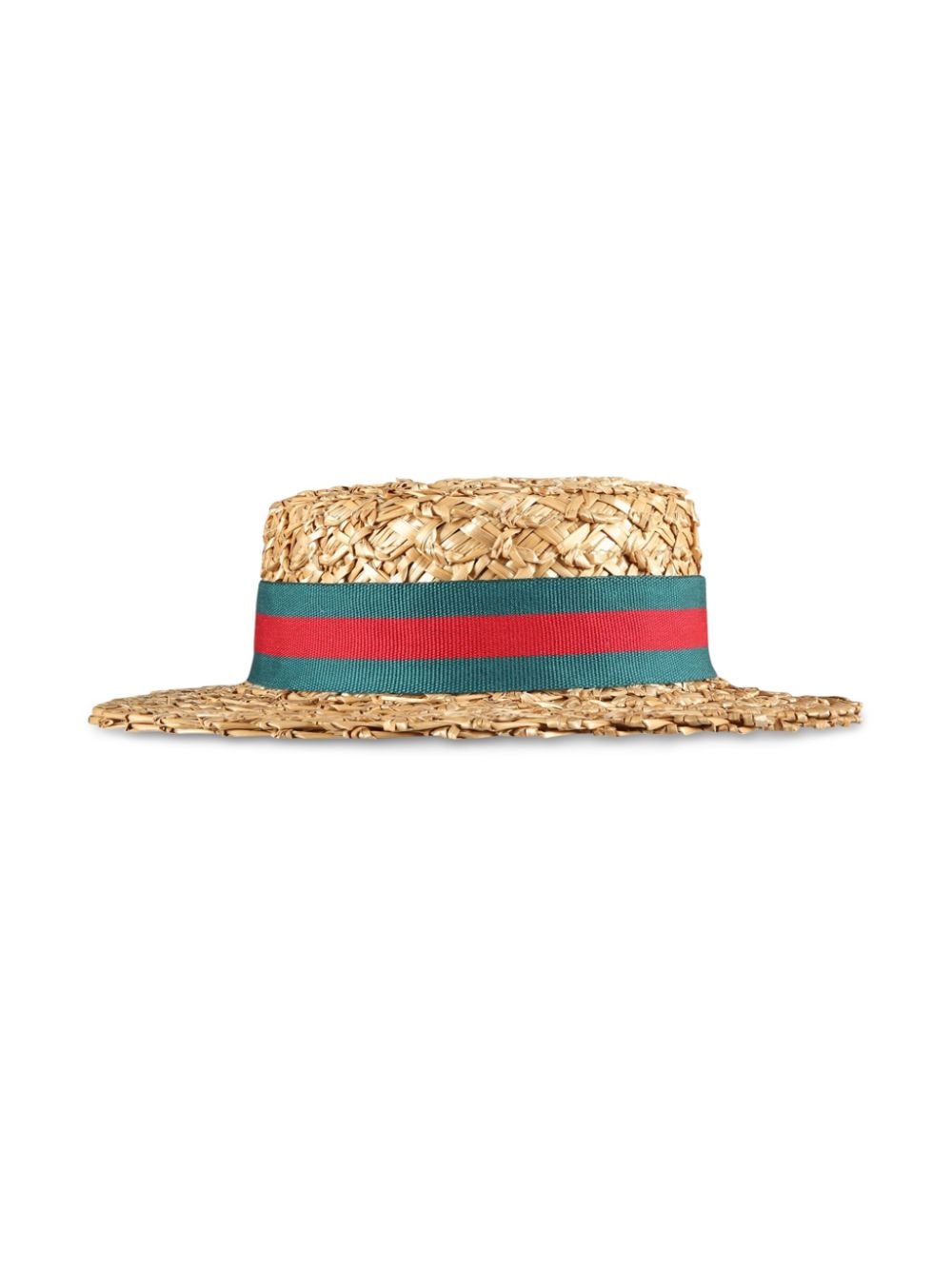 Gucci Kids logo-ribbon straw hat - Brown von Gucci Kids