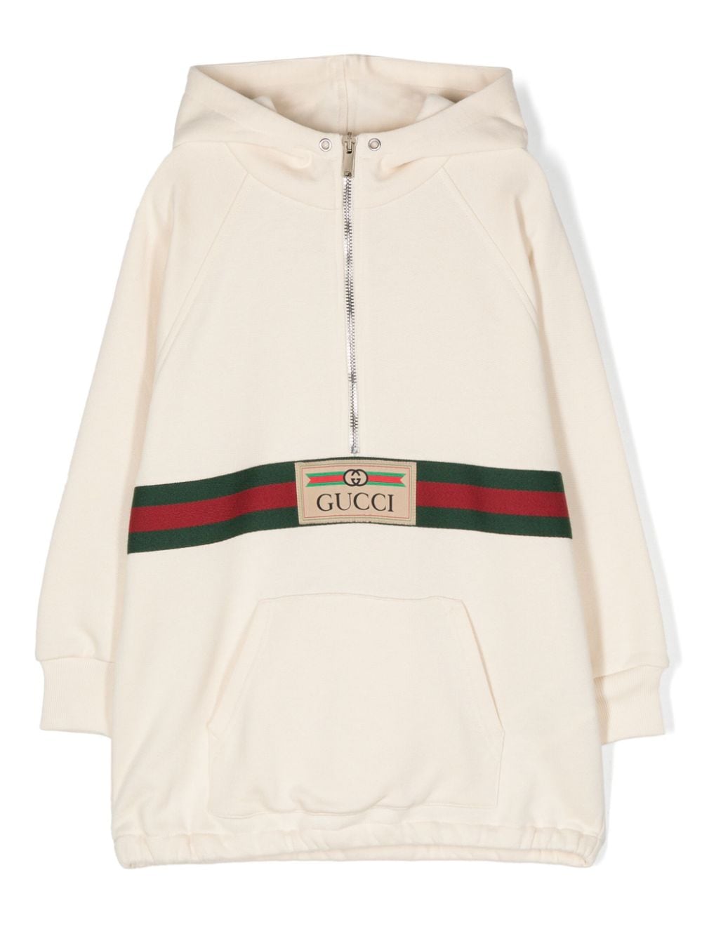 Gucci Kids Web-detailed half-zip hoodie - Neutrals von Gucci Kids