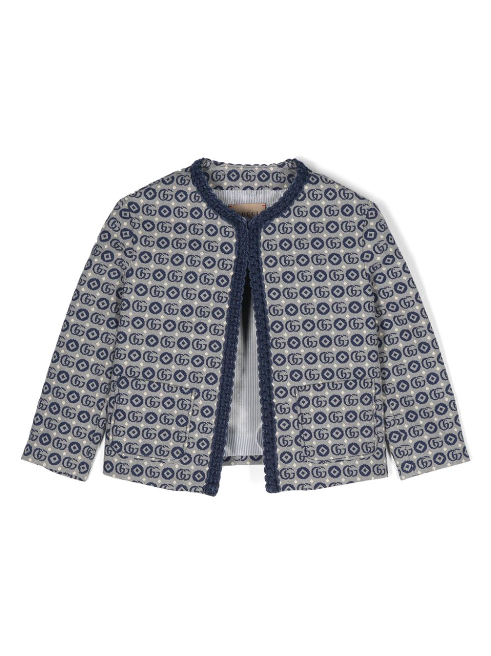 Gucci Kids monogram-pattern round-neck jacket - Blue von Gucci Kids