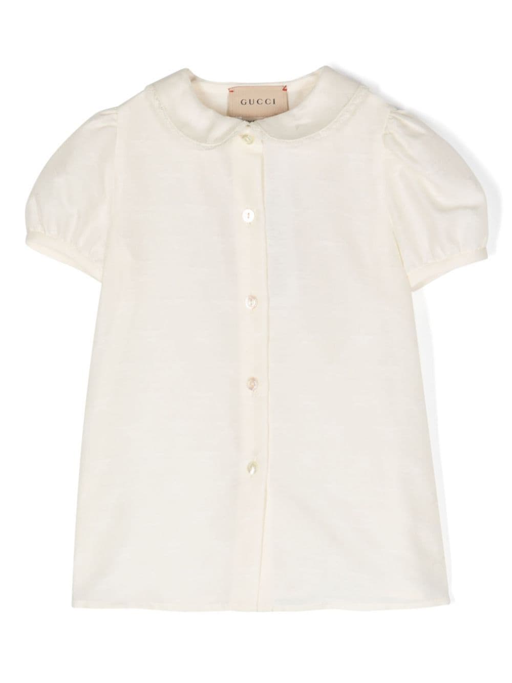 Gucci Kids patterned-jacquard cotton shirt - Neutrals von Gucci Kids