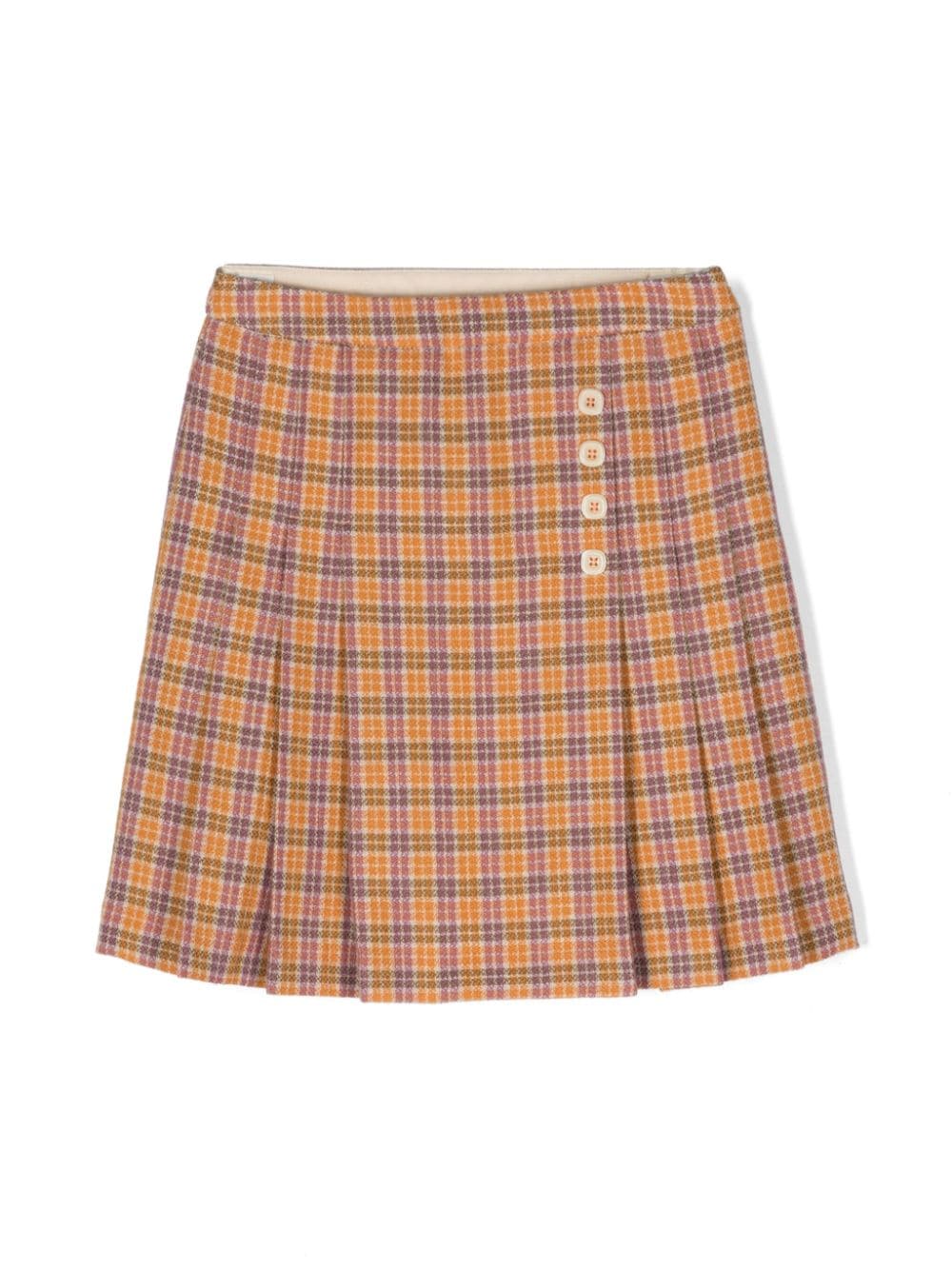 Gucci Kids plaid-check pleated skirt - Orange von Gucci Kids