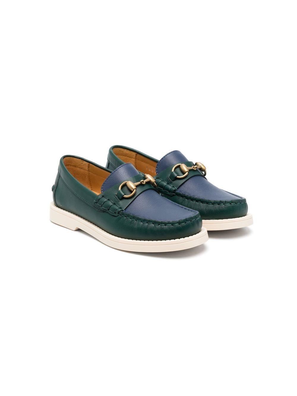 Gucci Kids plain leather loafers - Green von Gucci Kids