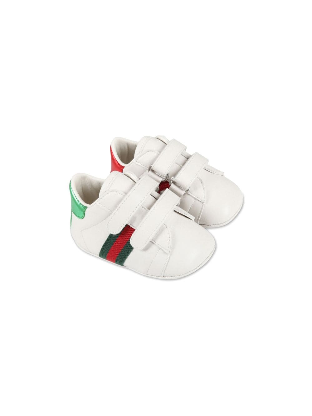 Gucci Kids signature side-stripe leather pre-walkers - White von Gucci Kids