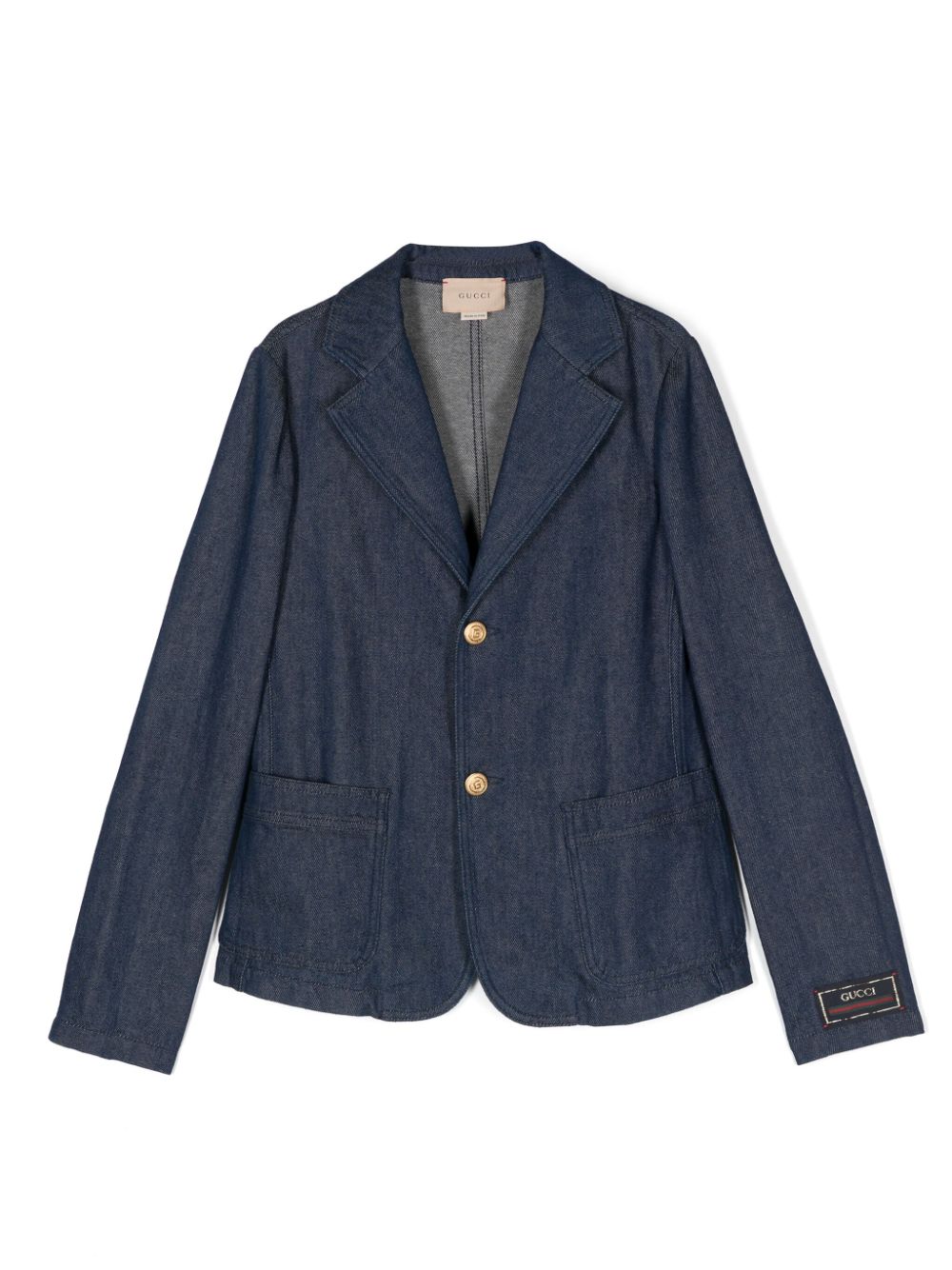 Gucci Kids single-breasted denim blazer - Blue von Gucci Kids