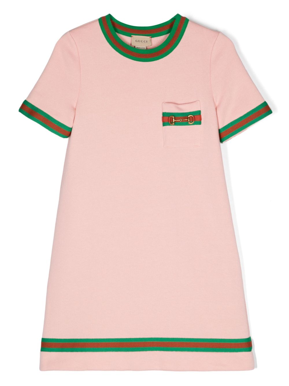 Gucci Kids stripe-detail cotton dress - Pink von Gucci Kids