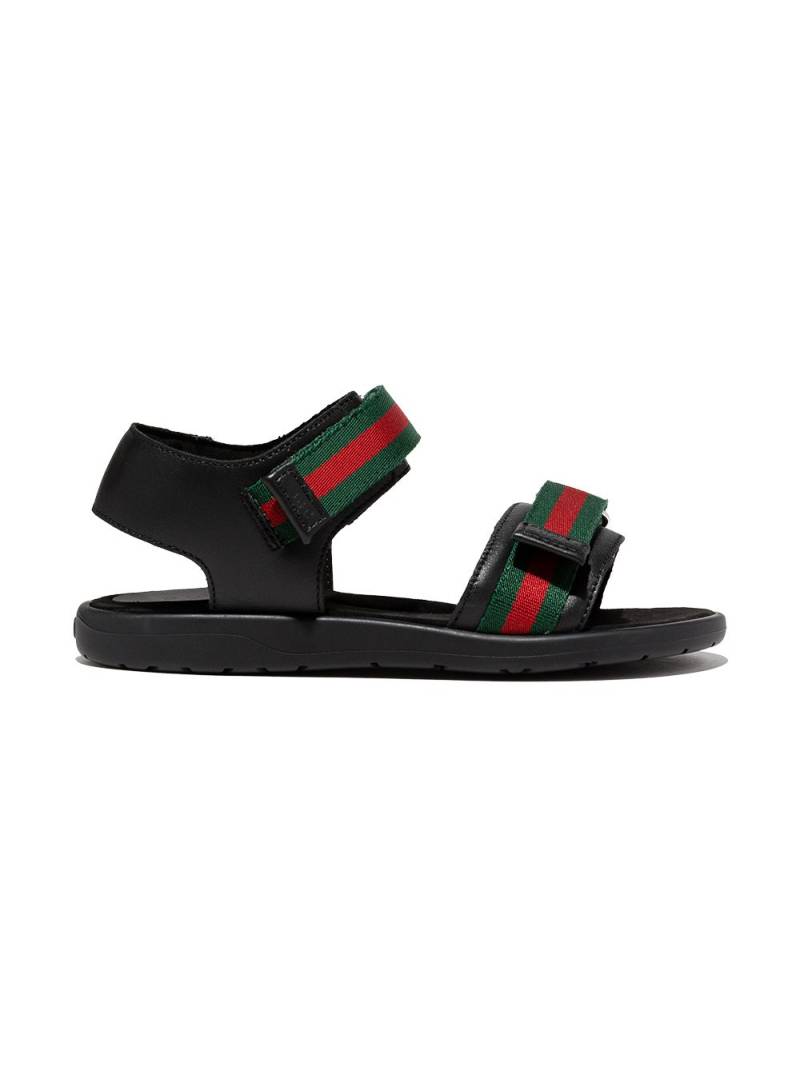 Gucci Kids stripe-detail open-toe sandals - Black von Gucci Kids