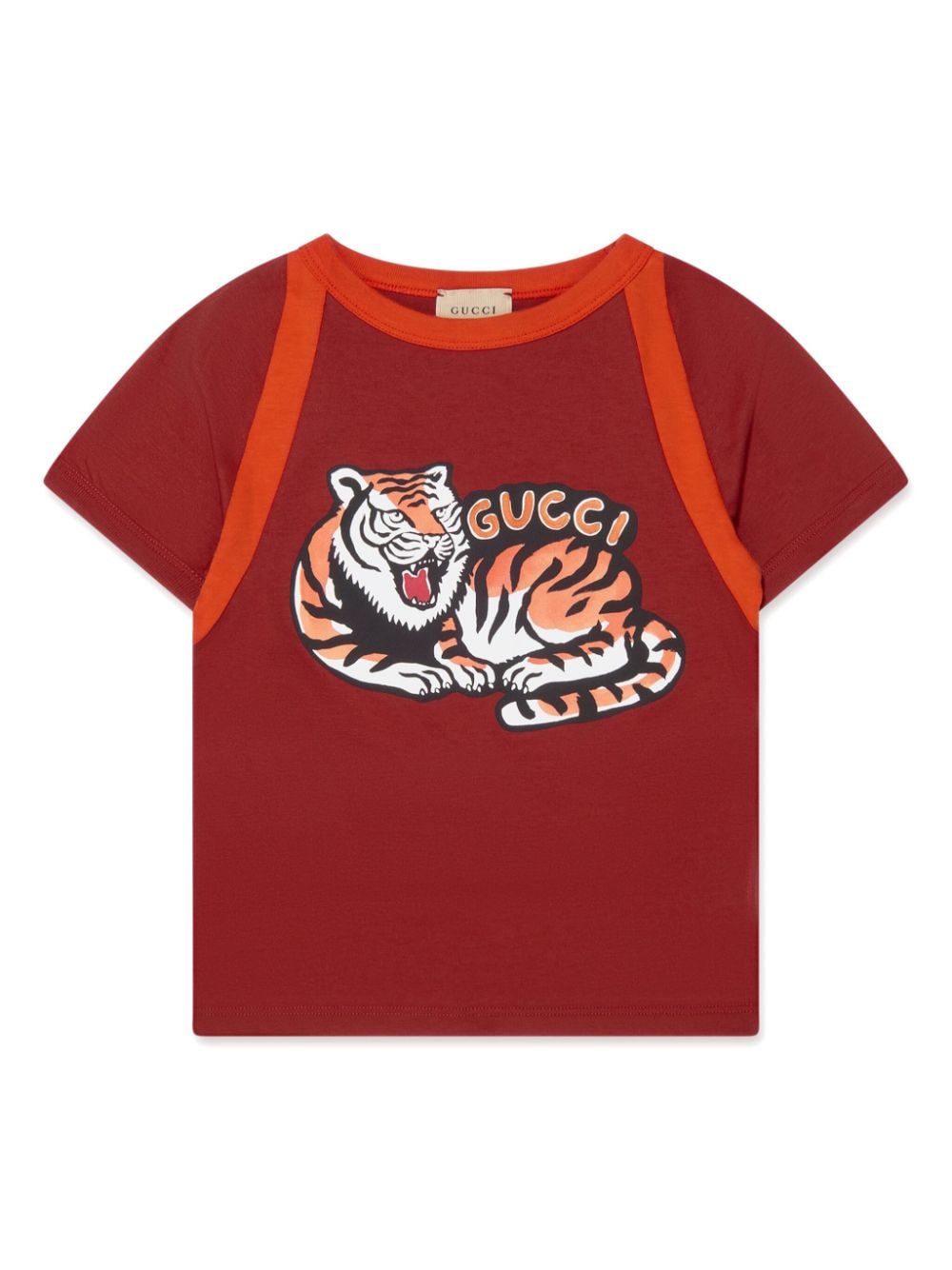 Gucci Kids tiger-print cotton T-shirt - Red von Gucci Kids