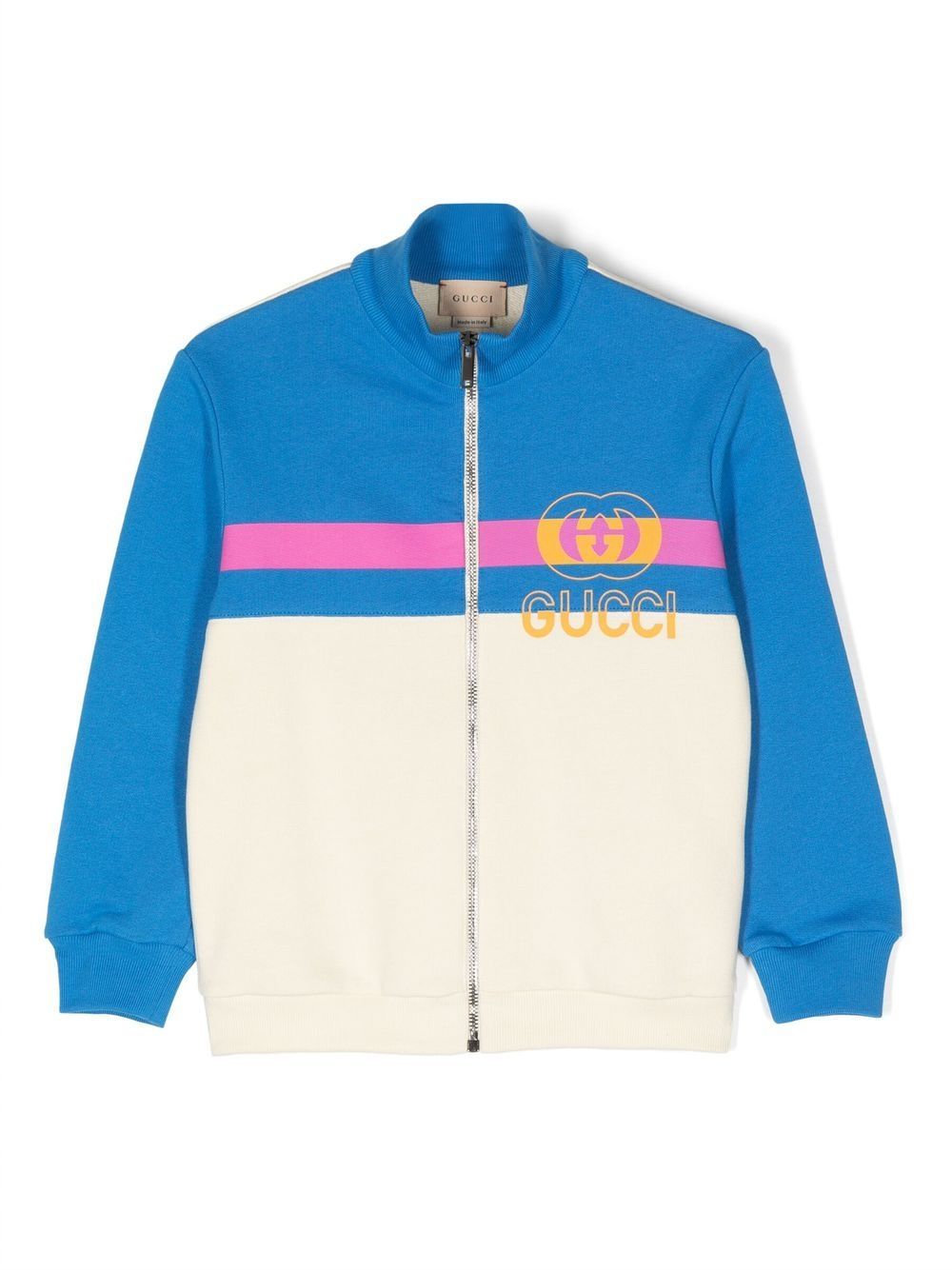 Gucci Kids two-tone zipped sweatshirt - Blue von Gucci Kids