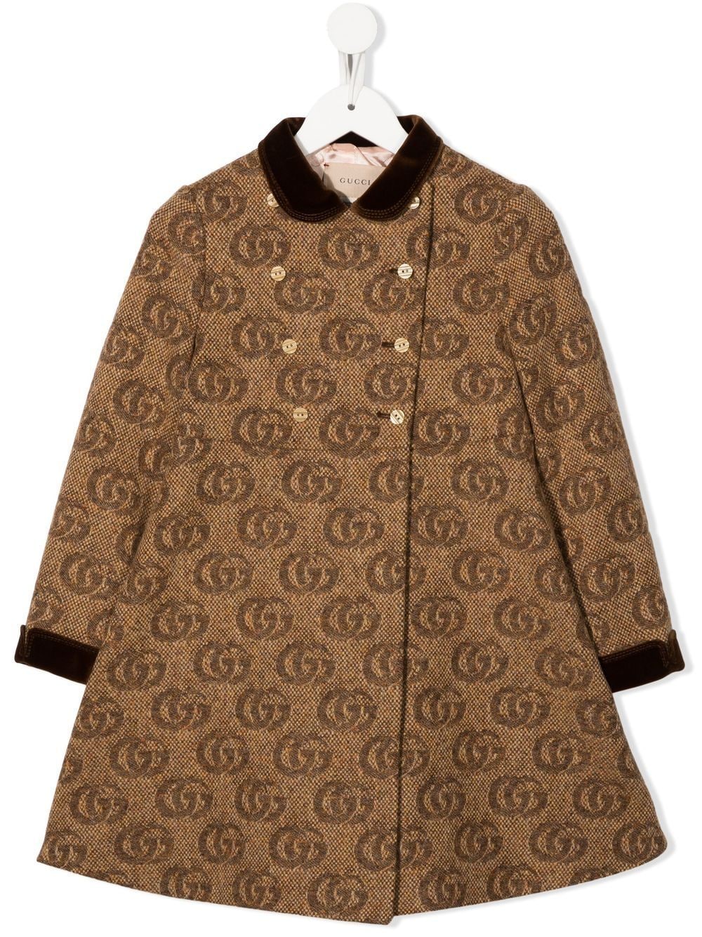 Gucci Kids x Angela Lynne Double G jacquard coat - Neutrals von Gucci Kids