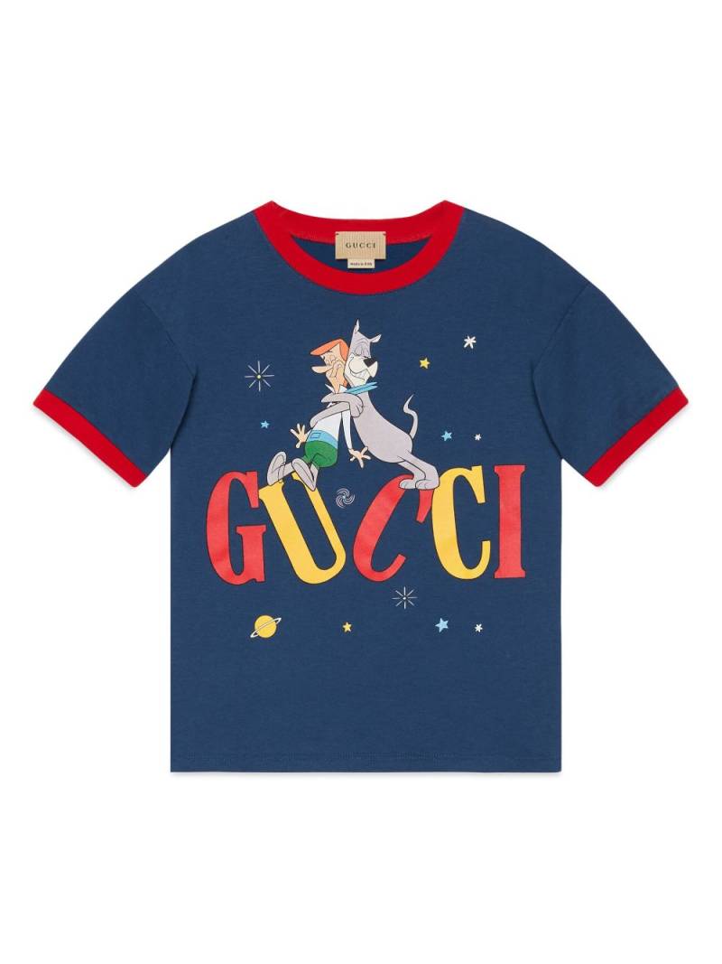 Gucci Kids x The Jetsons logo-print cotton T-shirt - Blue von Gucci Kids