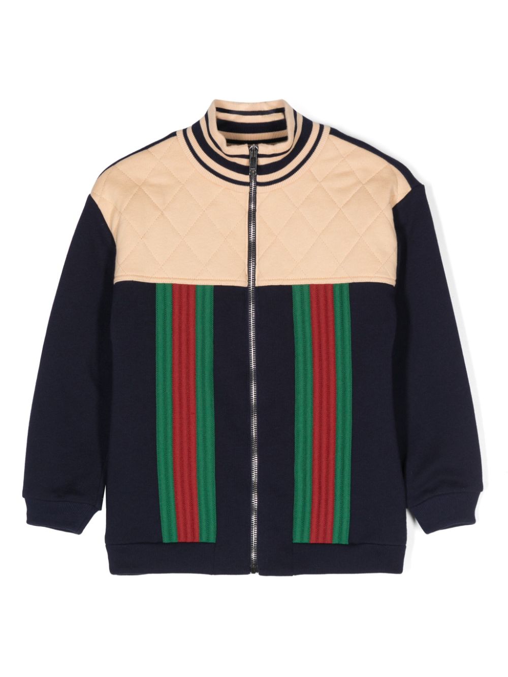 Gucci Kids zip-up panelled bomber jacket - Blue von Gucci Kids