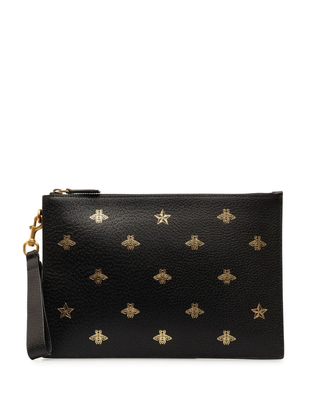 Gucci Pre-Owned 2016-2023 Bee Star Leather clutch bag - Black von Gucci Pre-Owned