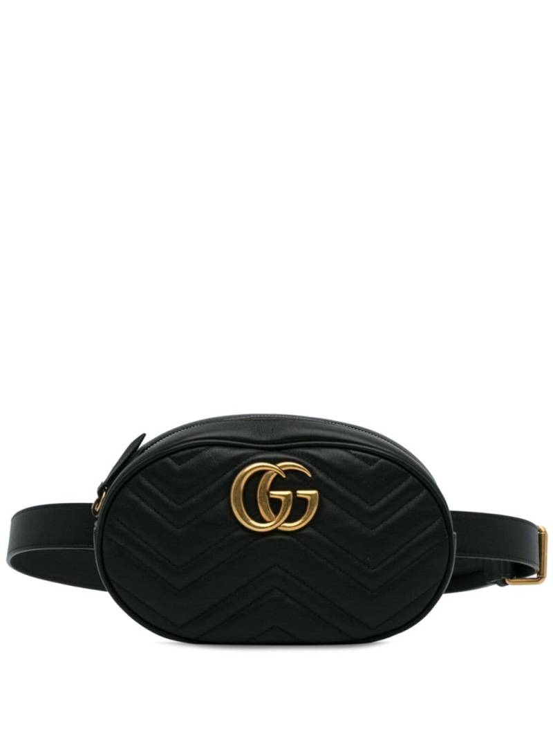 Gucci Pre-Owned 2016-2023 GG Marmont Matelasse belt bag - Black von Gucci Pre-Owned