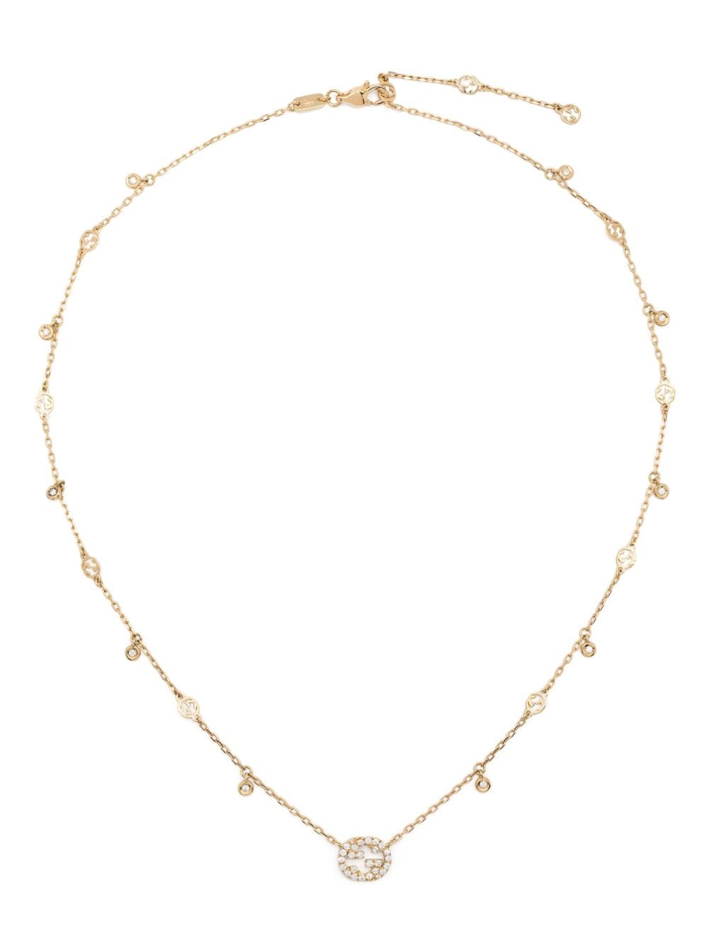 Gucci 18kt yellow gold Interlocking G diamond necklace von Gucci