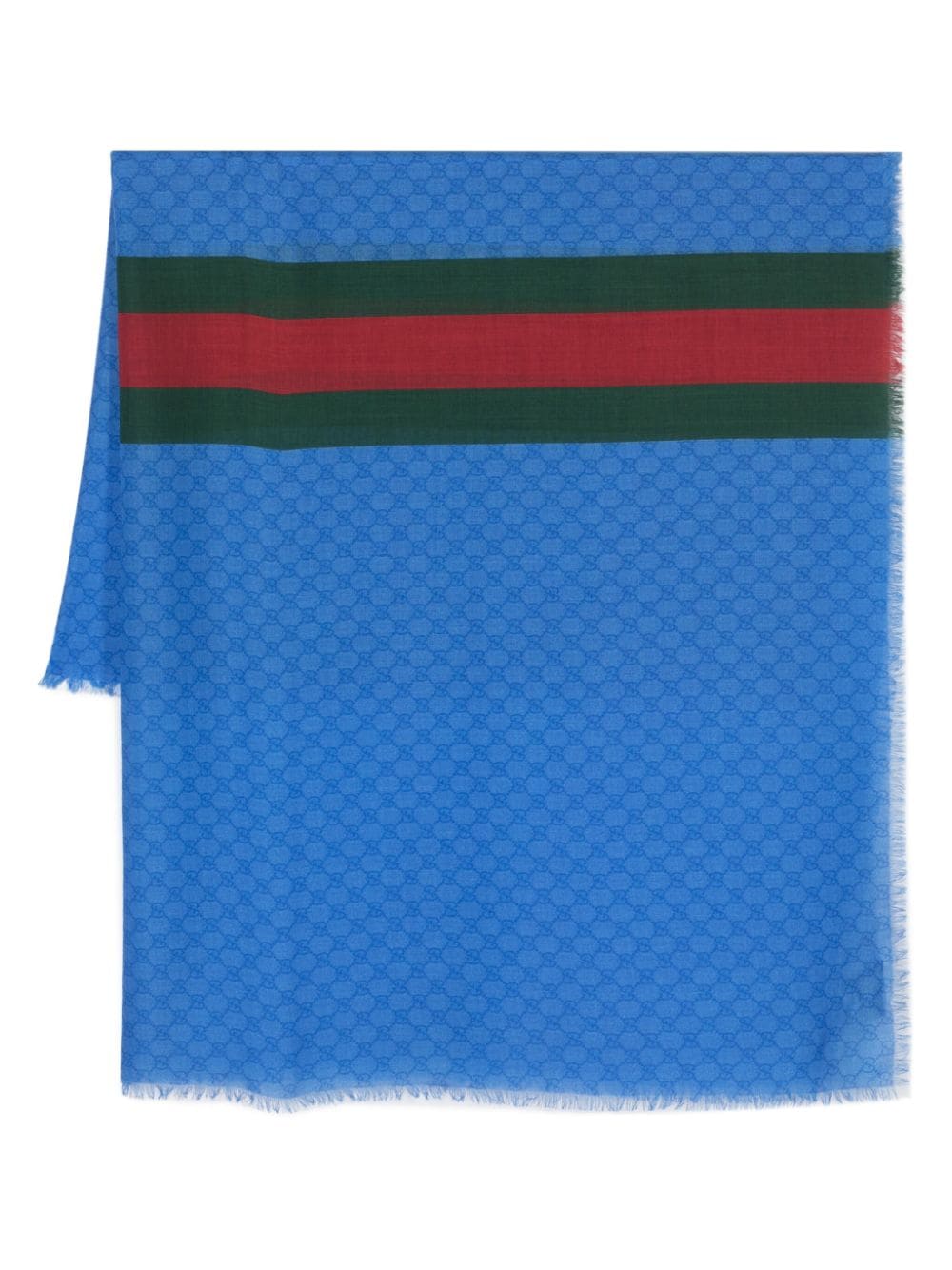 Gucci Web-stripe wool scarf - Blue von Gucci