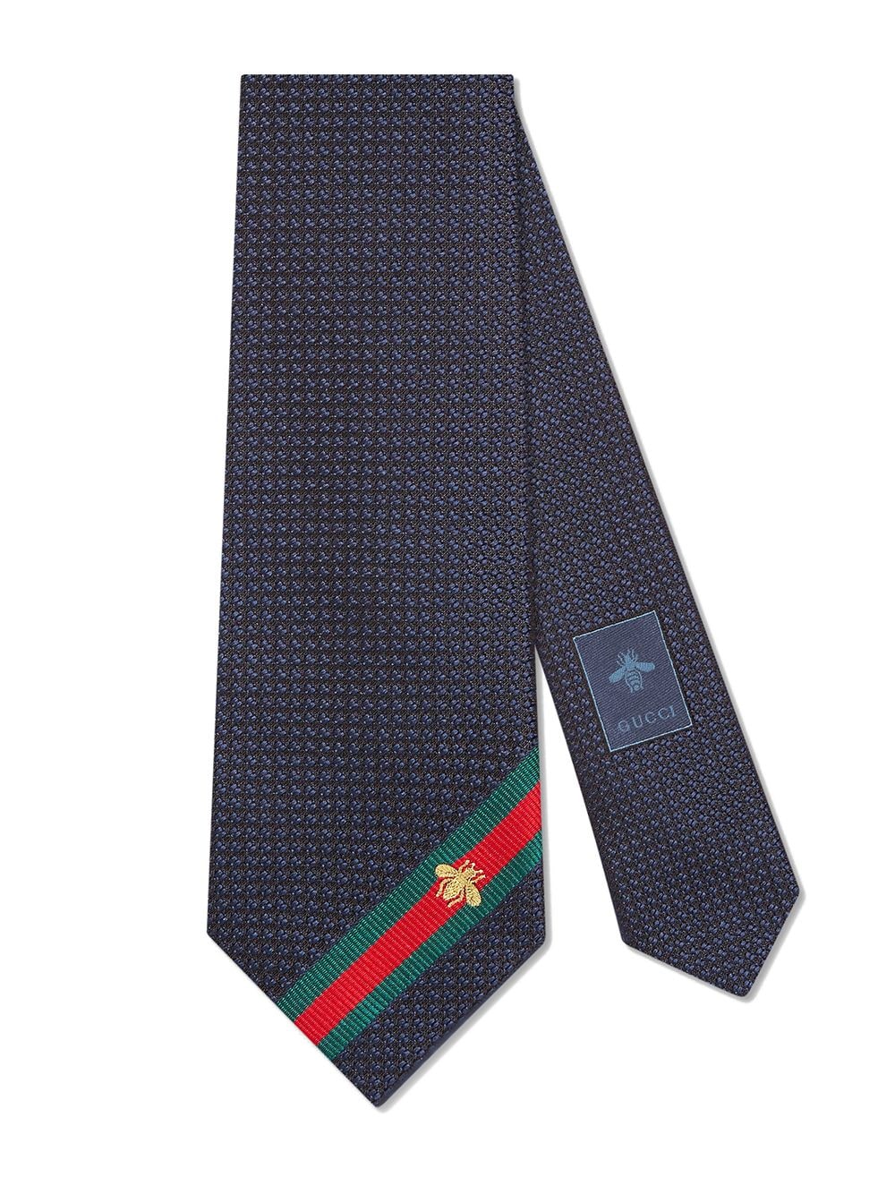 Gucci Bee Web tie - Blue von Gucci