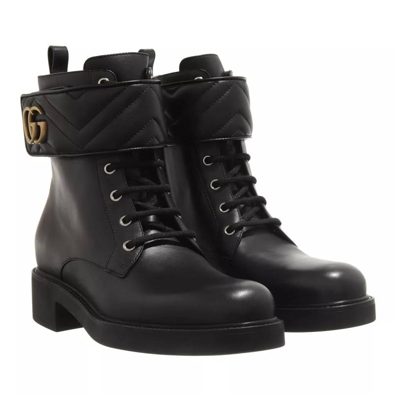Gucci Boots & Stiefeletten - Double G Ankle Boots Leather - Gr. 38 (EU) - in Schwarz - für Damen von Gucci