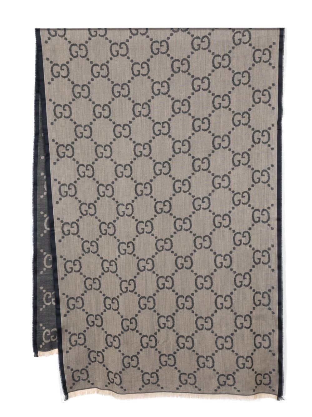 Gucci GG-jacquard wool blend scarf - Neutrals von Gucci