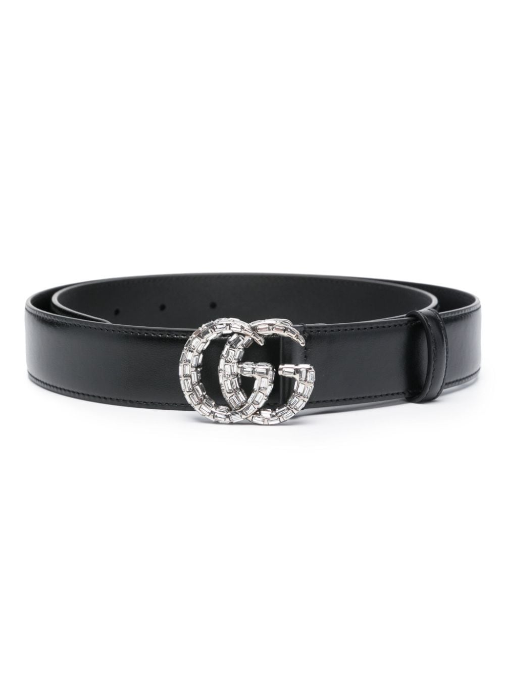 Gucci Double G crystal-embellished belt - Black von Gucci
