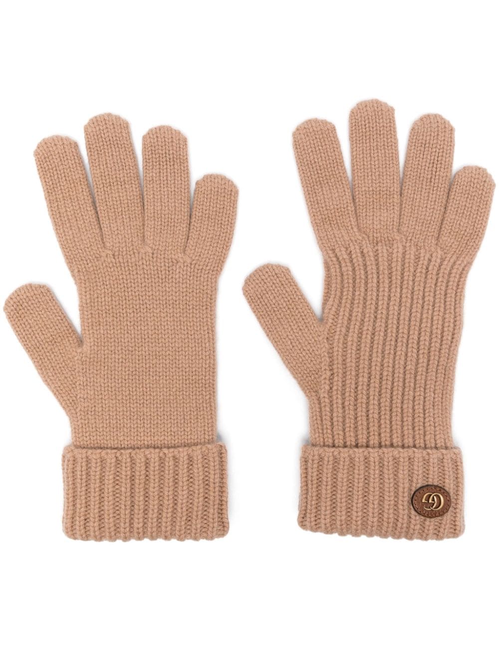 Gucci Double G knitted gloves - Brown von Gucci