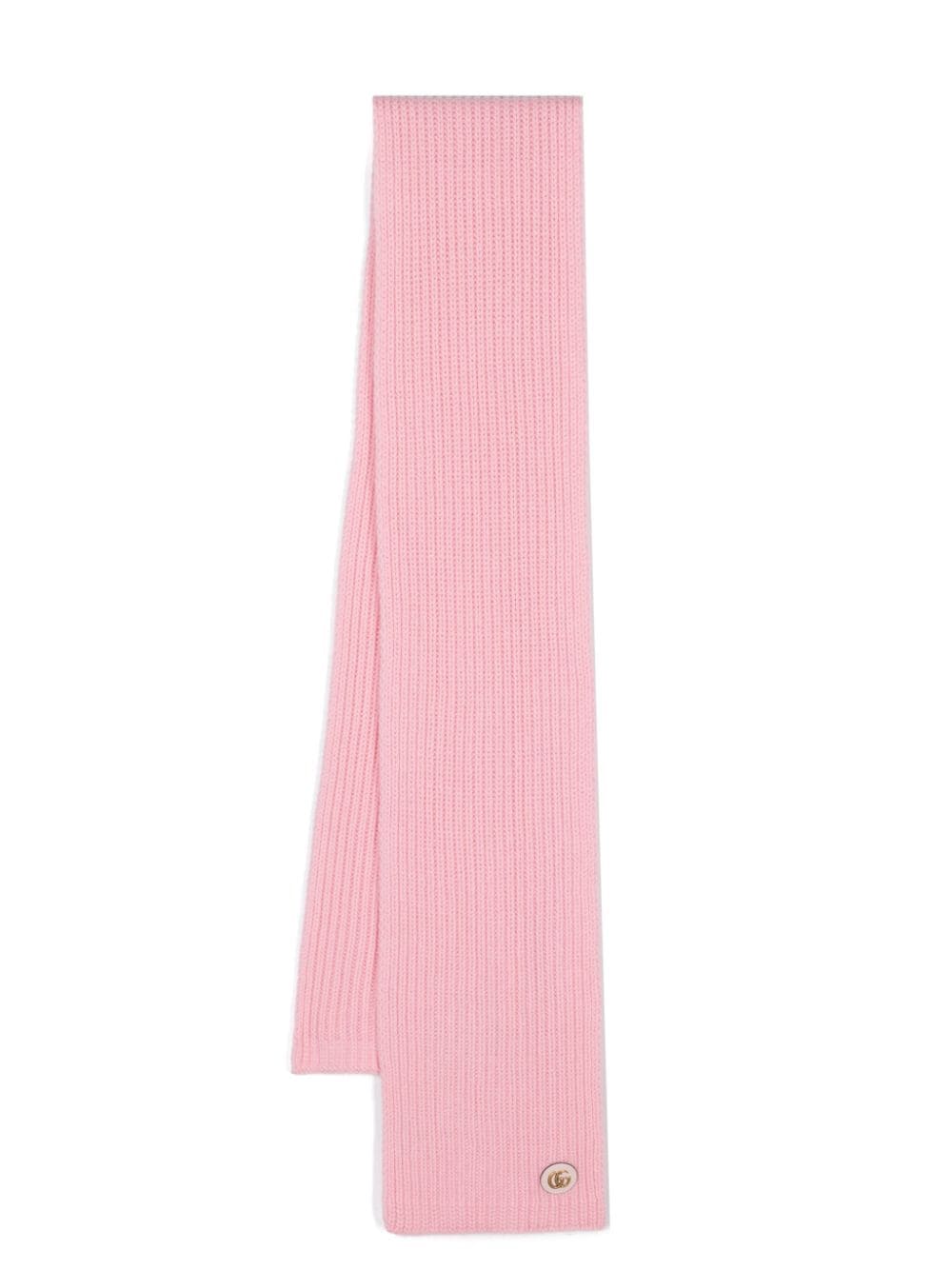 Gucci Double G ribbed-knit scarf - Pink von Gucci