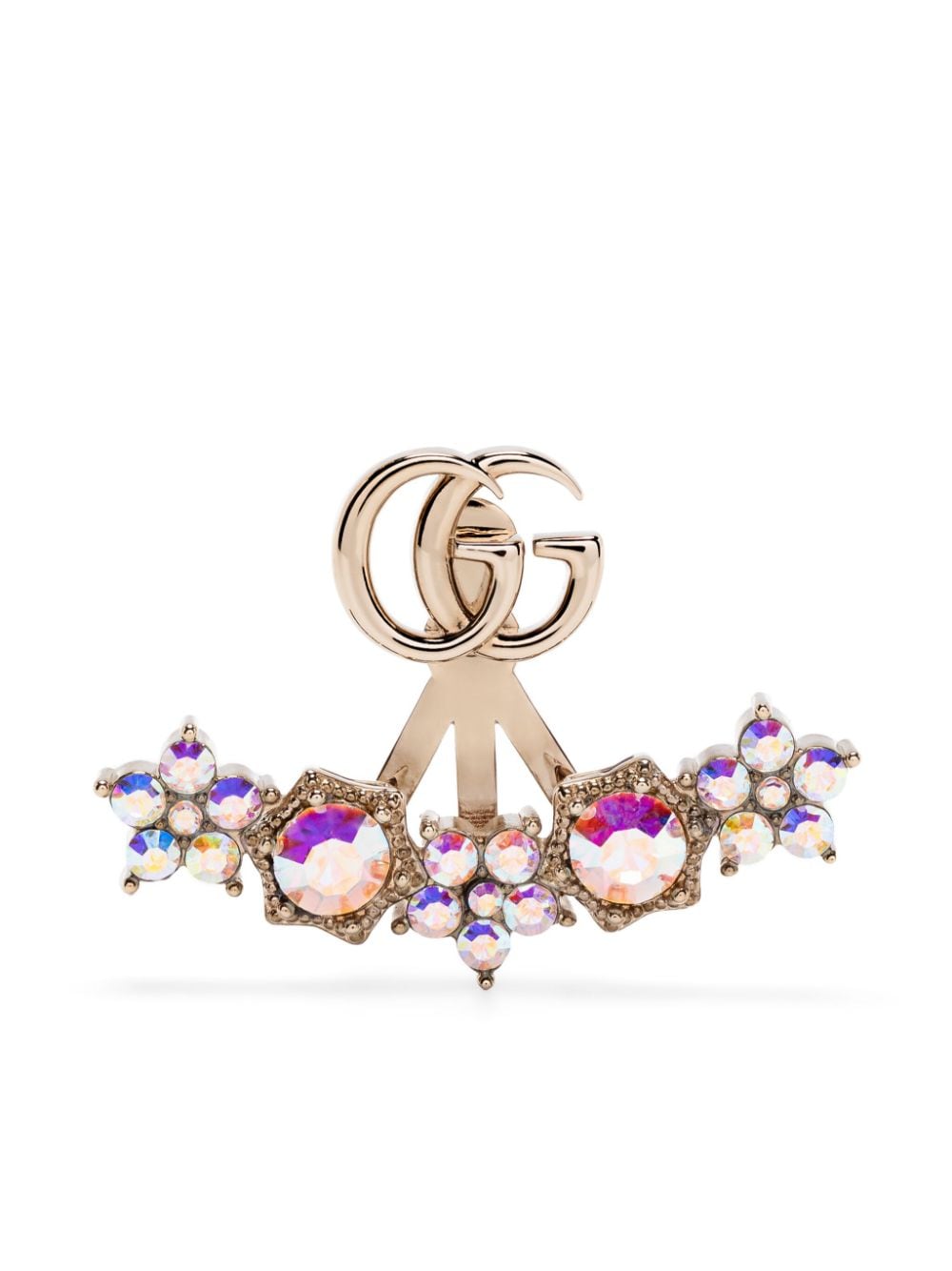 Gucci Double G crystal single earring - Gold von Gucci
