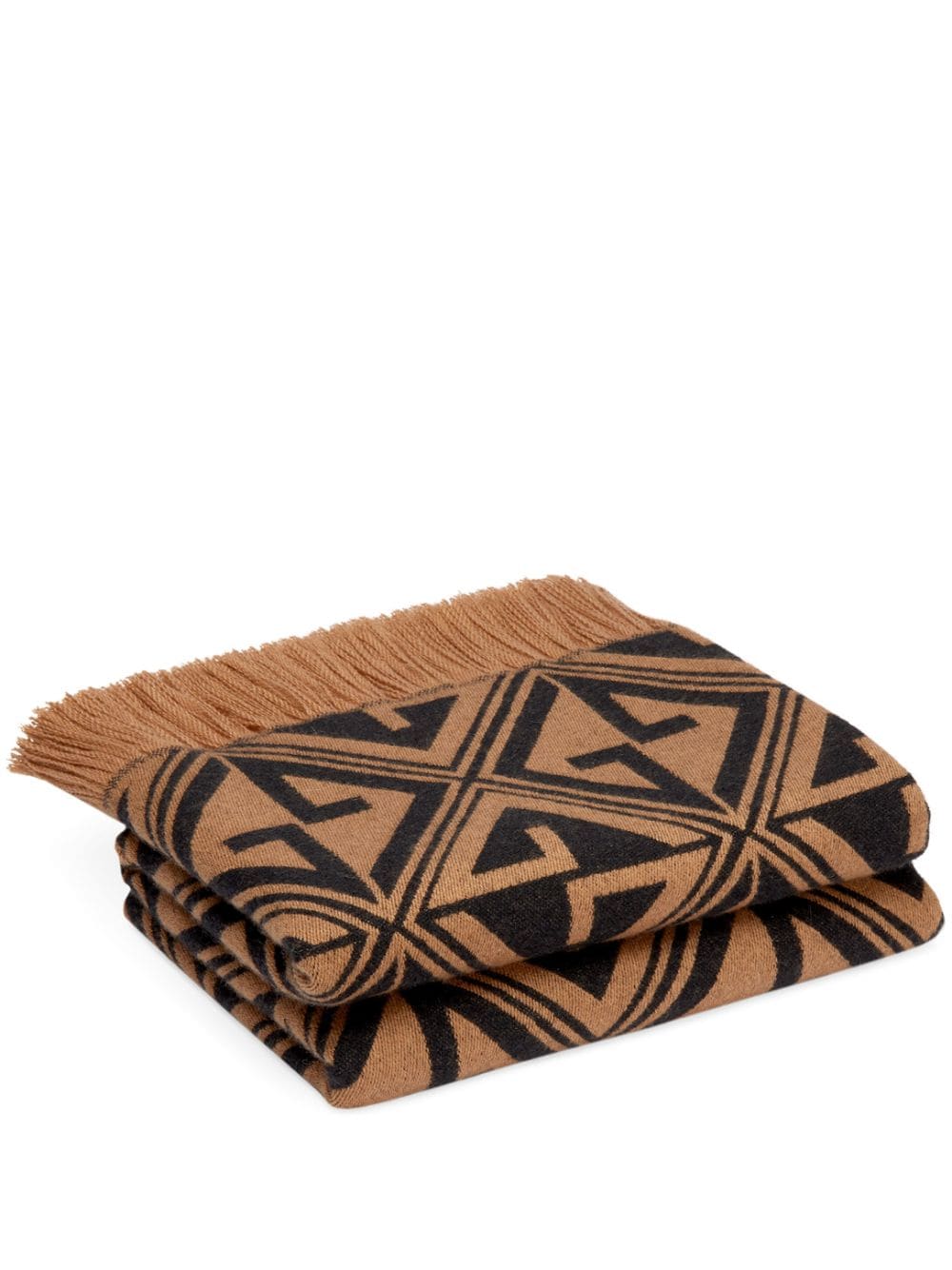 Gucci G rombus jacquard blanket - Brown von Gucci