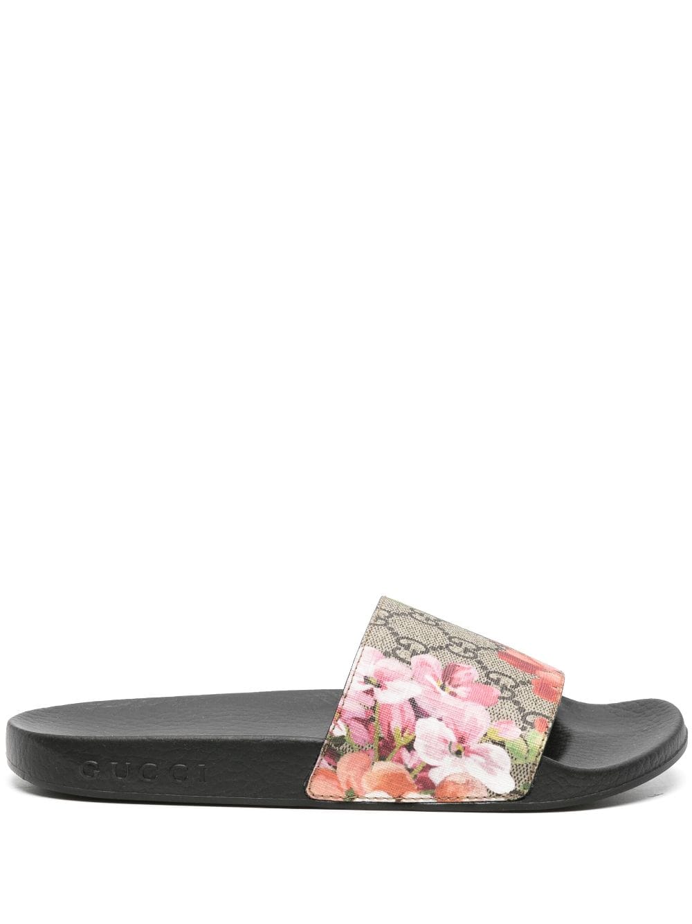 Gucci GG Blooms Supreme-canvas slides - Brown von Gucci