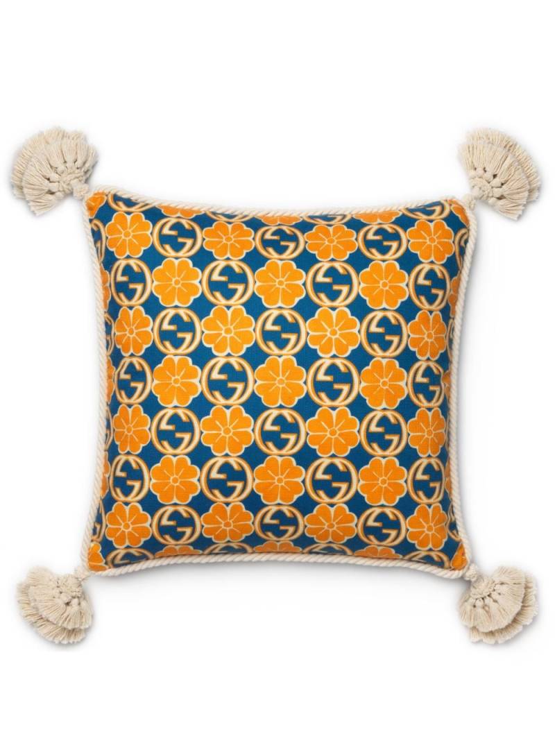 Gucci GG Daisy feather cushion - Orange von Gucci