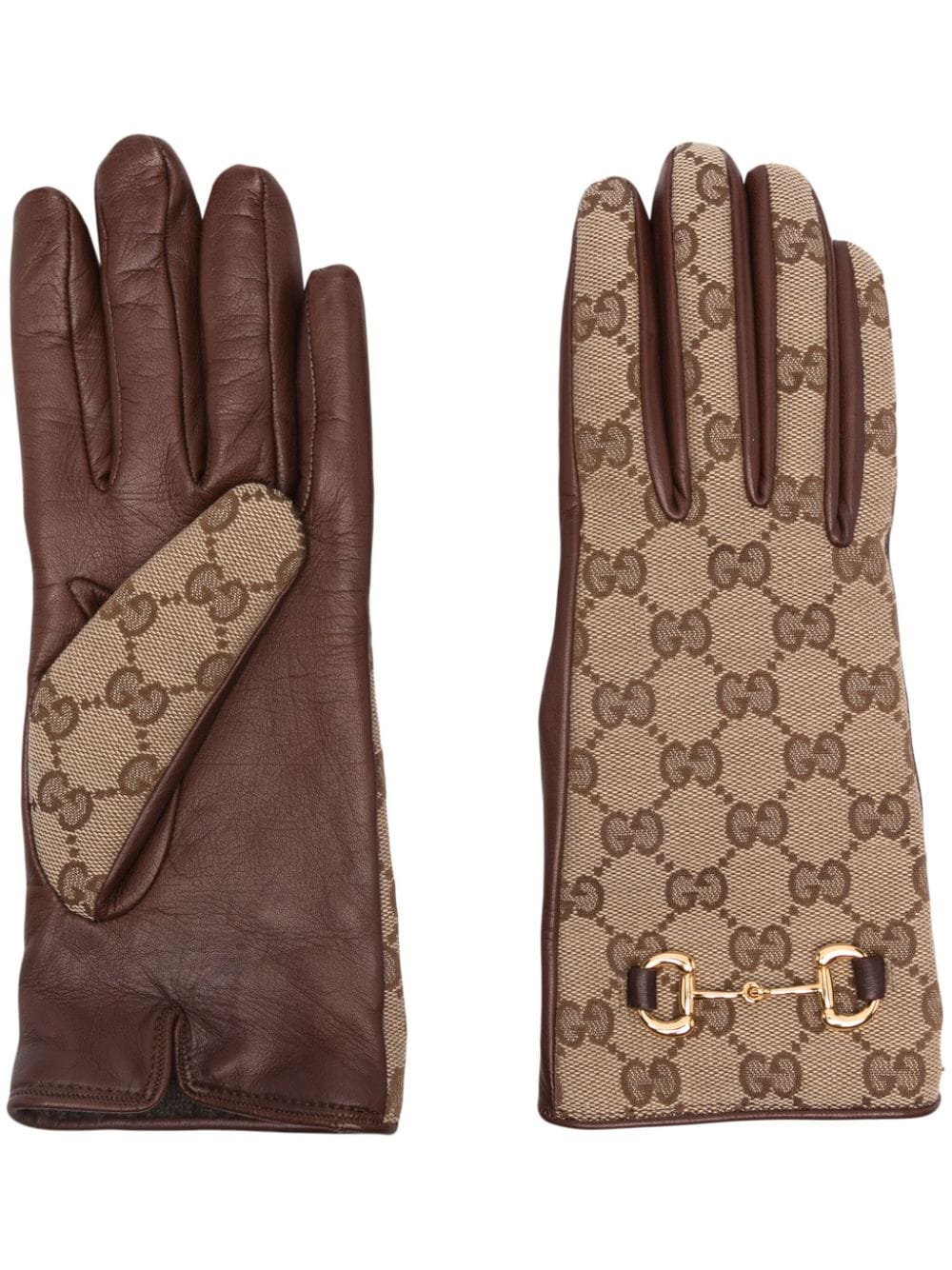 Gucci GG Horsebit-detail gloves - Brown von Gucci