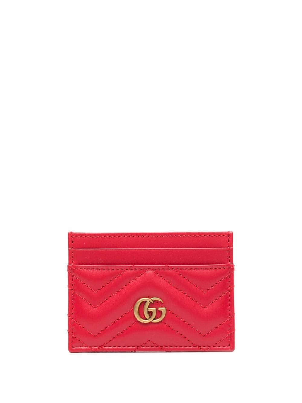 Gucci GG Marmont leather card holder - Red von Gucci