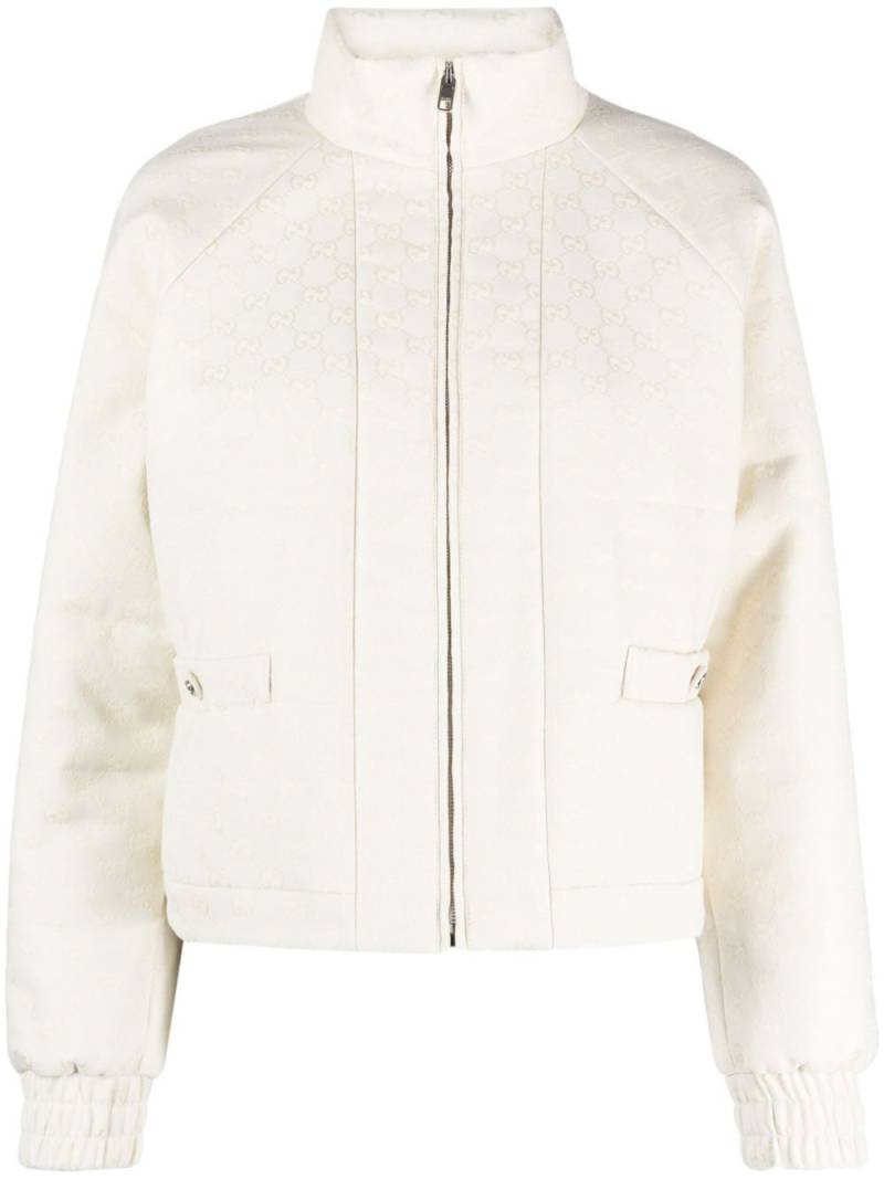 Gucci GG Supreme cropped bomber jacket - White von Gucci