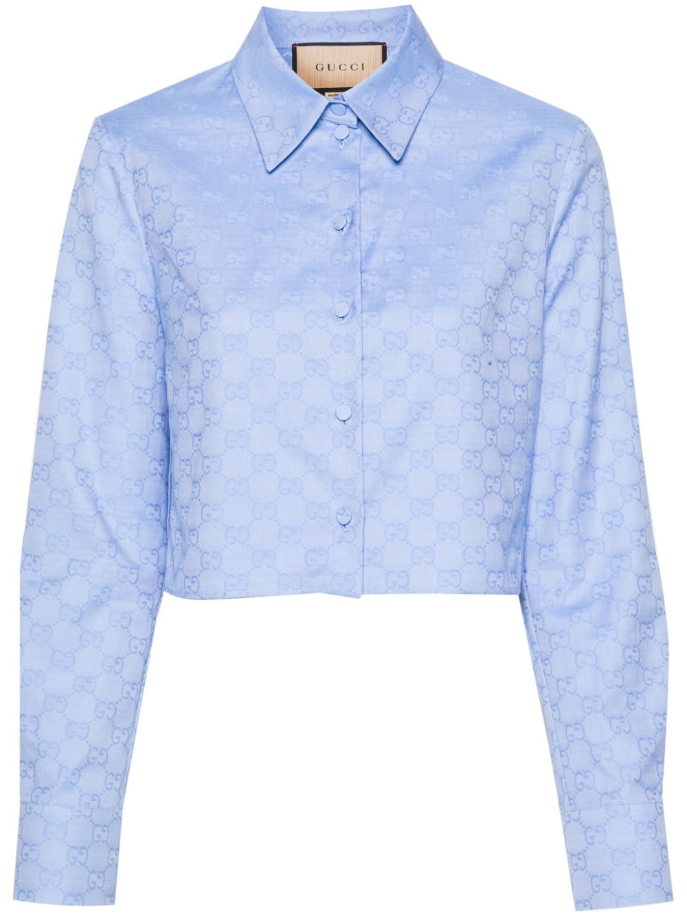 Gucci GG Supreme cropped shirt - Blue von Gucci