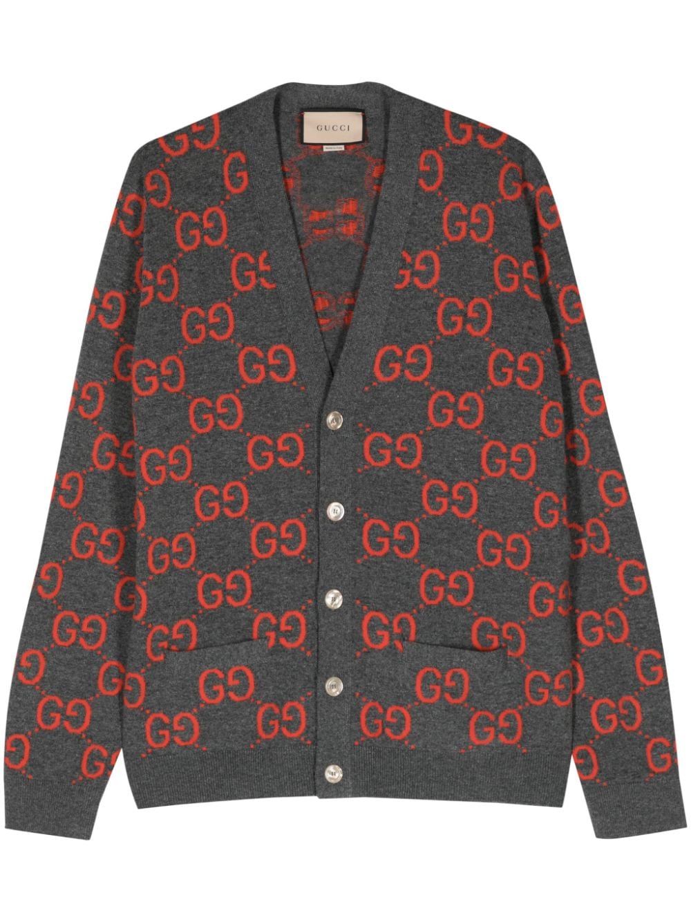 Gucci GG Supreme-jacquard wool cardigan - Grey von Gucci